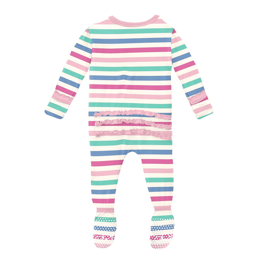 Skip To My Lou Stripe Muffin Ruffle Footie