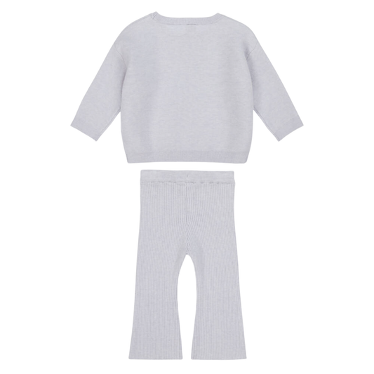 Soft Lavender Bow Sweater Set (Toddler)