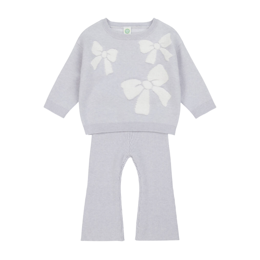 Soft Lavender Bow Sweater Set (Baby)