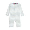 Blue Stripe Embroidered Organic Cotton Coverall