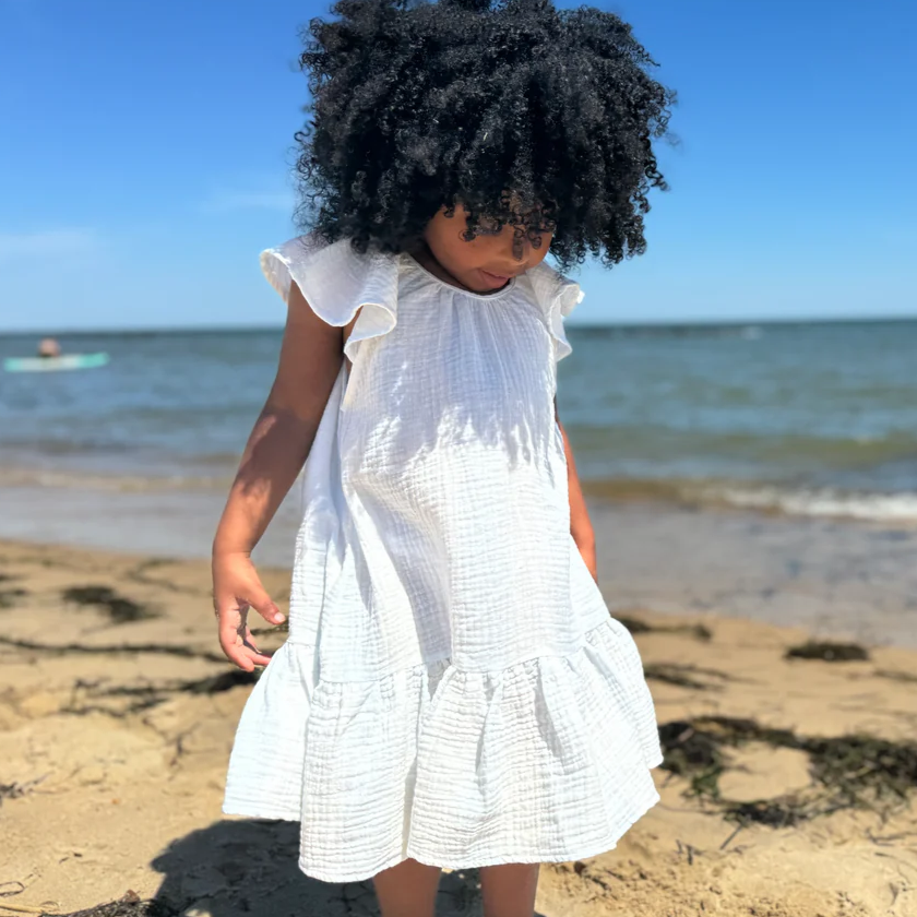 Blue Stripe Gauze Bennie Dress