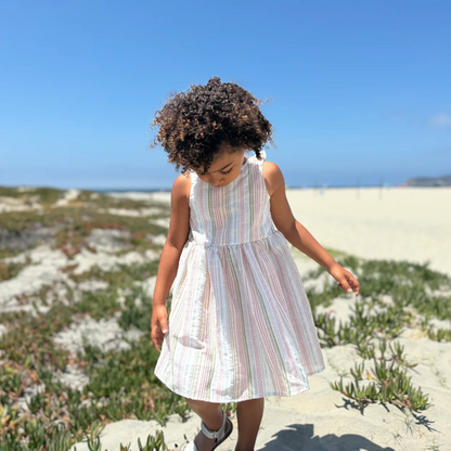 Pink Multi Stripe Jewel Dress