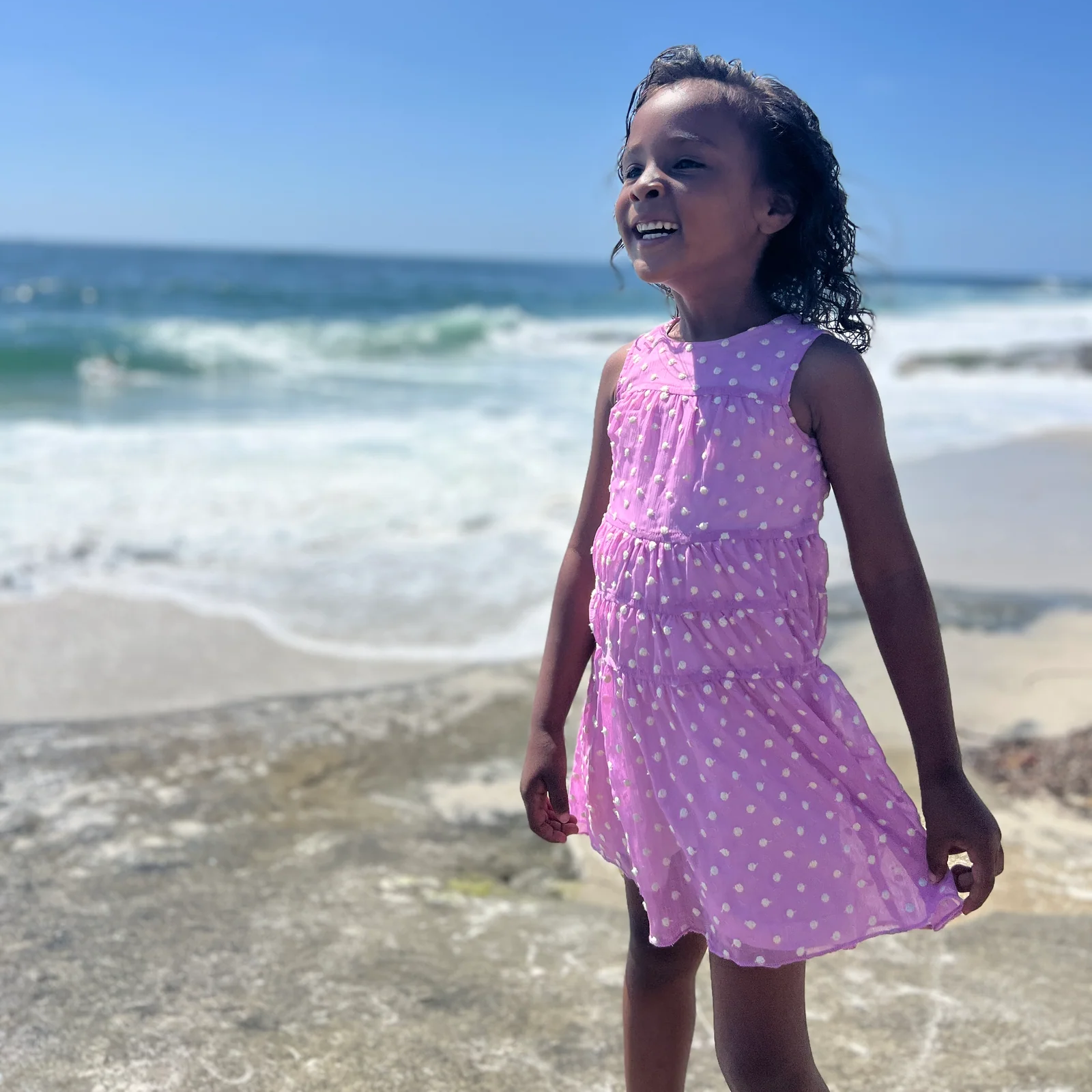 Berry Mesh Dot Marley Dress