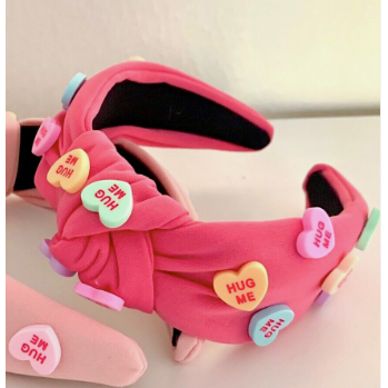 Valentines Headband Candy Heart | hot pink