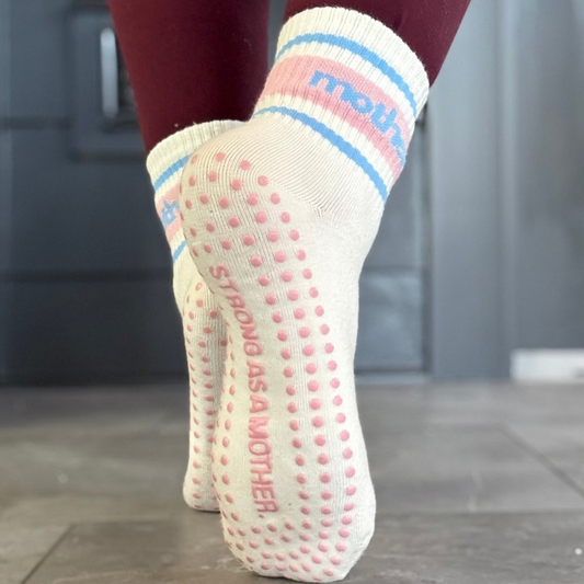 Throwback Half Crew Striped Grip Socks