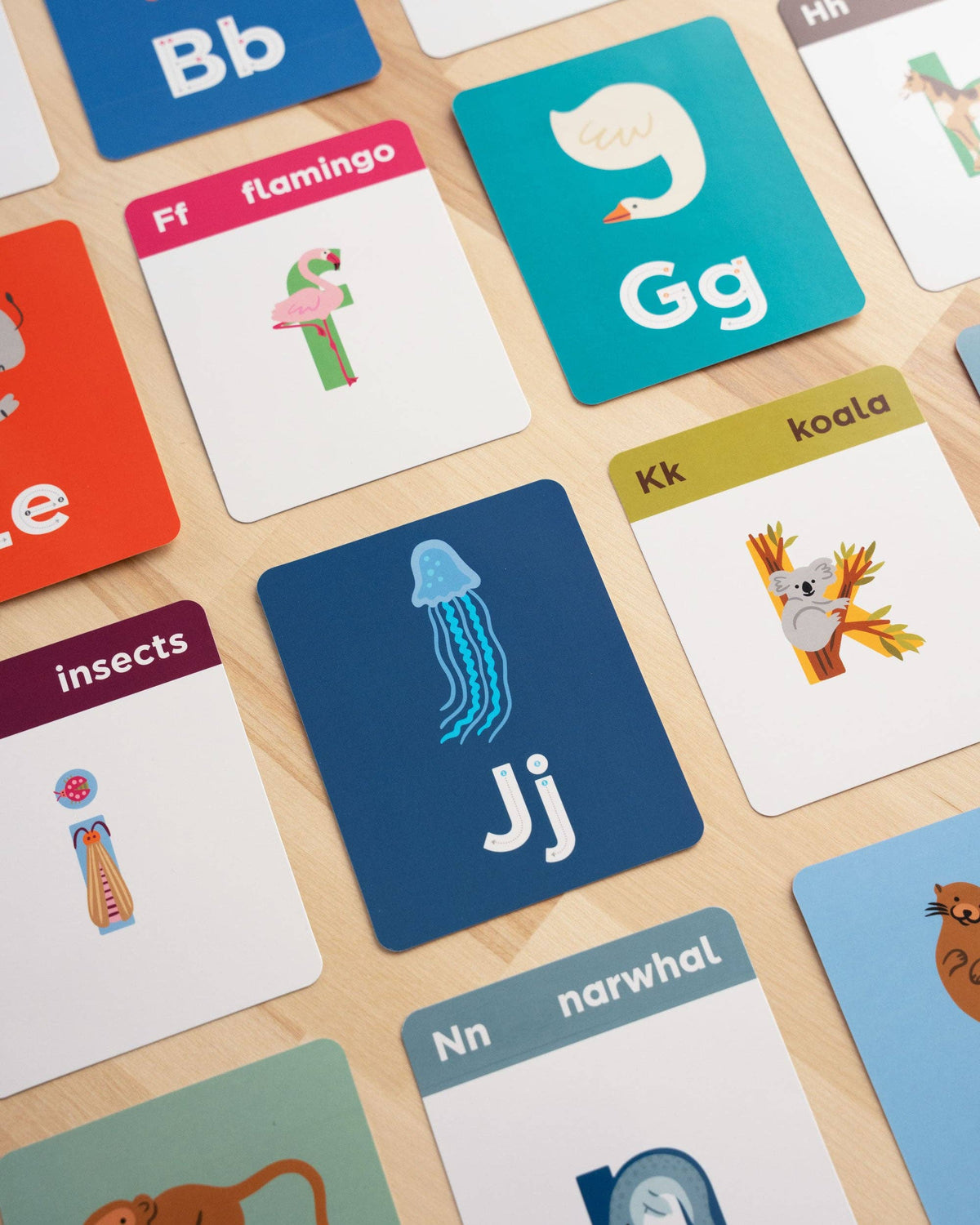 Animals A to Z Alphabet Flashcards