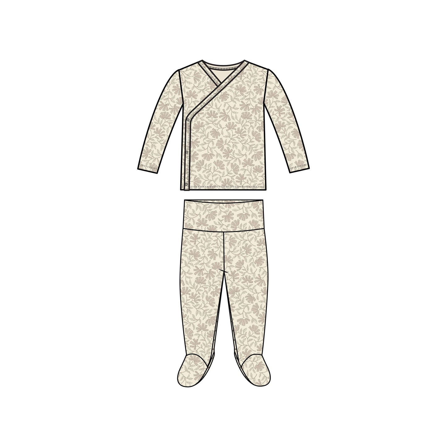 Riley 2 Piece Kimono Top and Pant Set - Aspen Collection