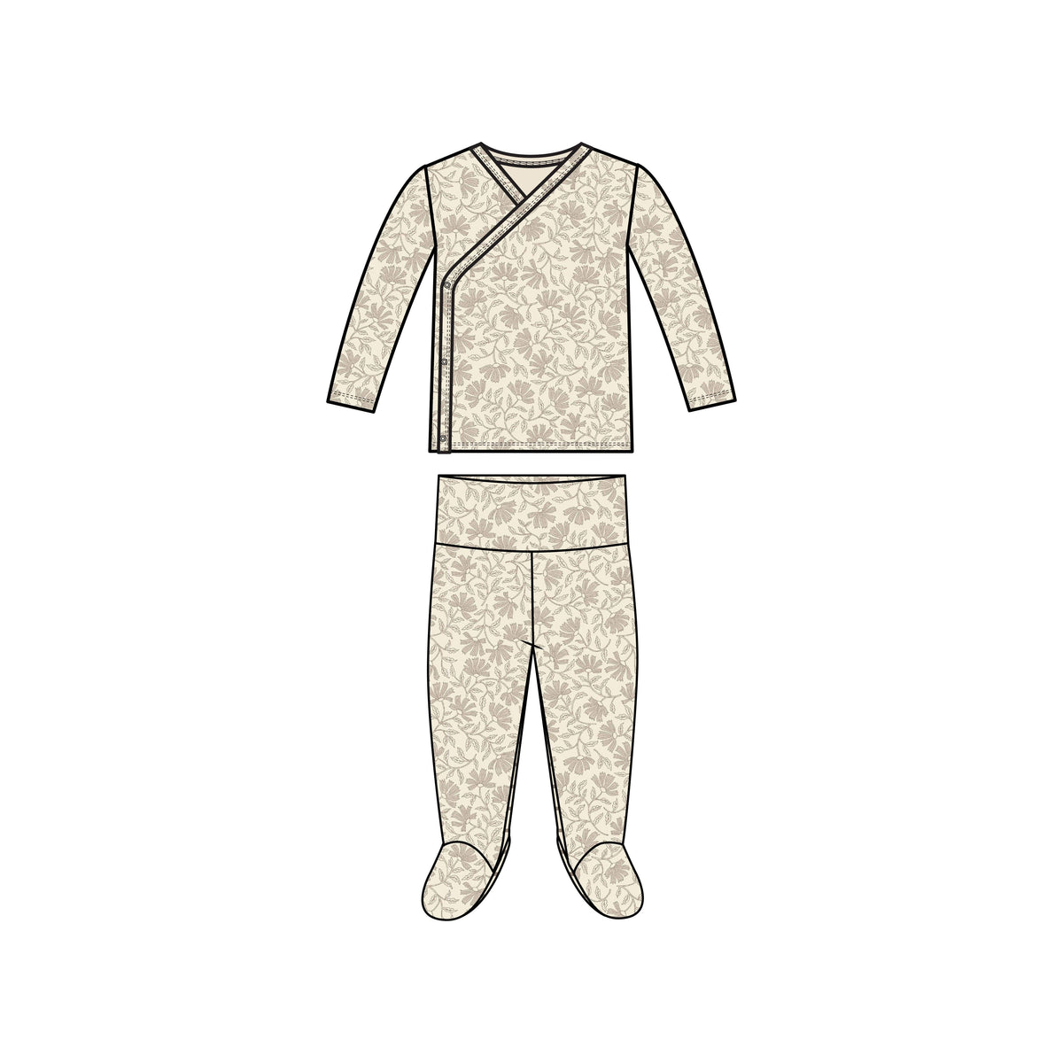 Riley 2 Piece Kimono Top and Pant Set - Aspen Collection