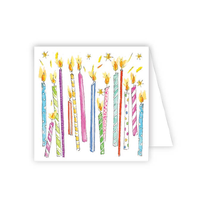 Handpainted Birthday Candles Enclosure Card