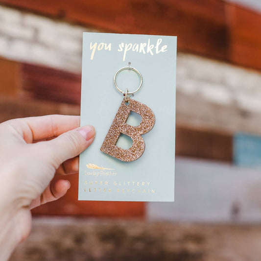 Glitter Letter Keychain - B