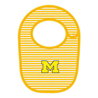 Michigan Wolverines Newborn Striped Bib