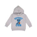 Gray hoodie with 'Detroit Cub' text and logo on a white background