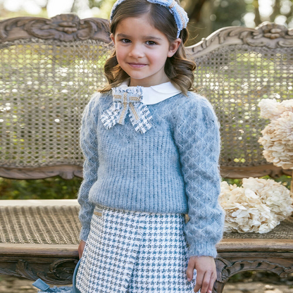 Cerulean Houndstooth Skort