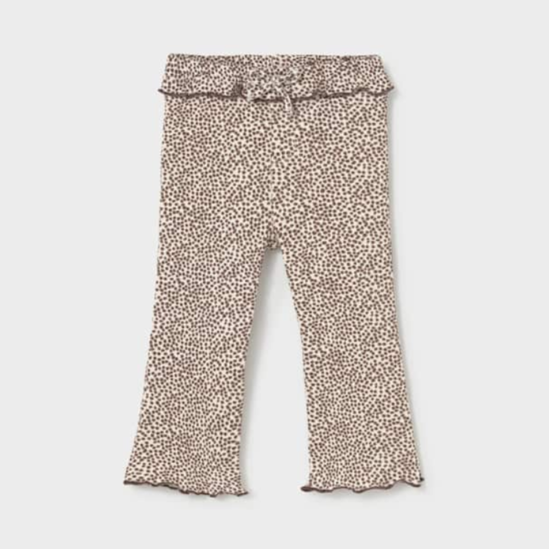 Chocolate Dot Ribbed Flare Leggings