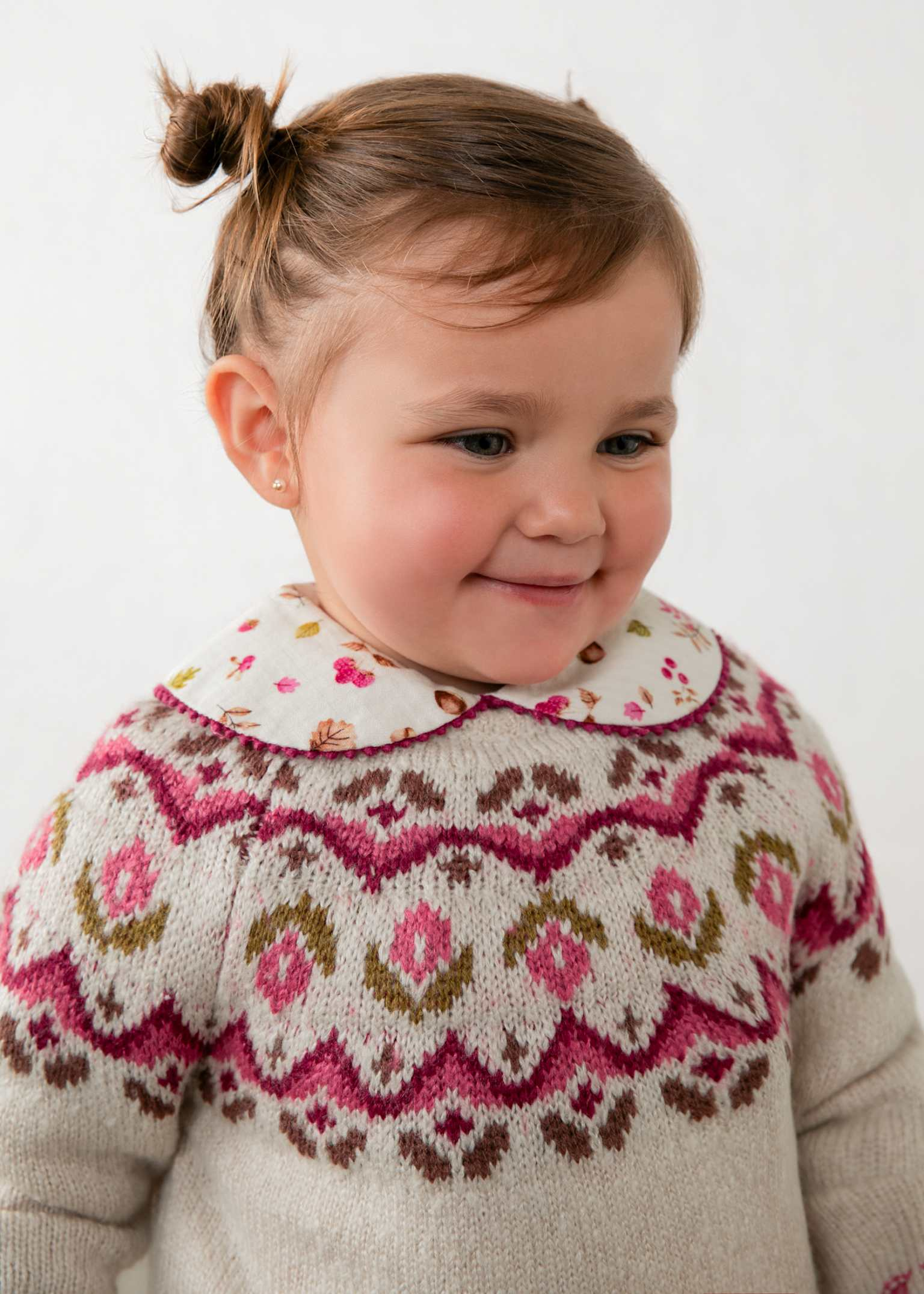Pink Jacquard Knit Sweater