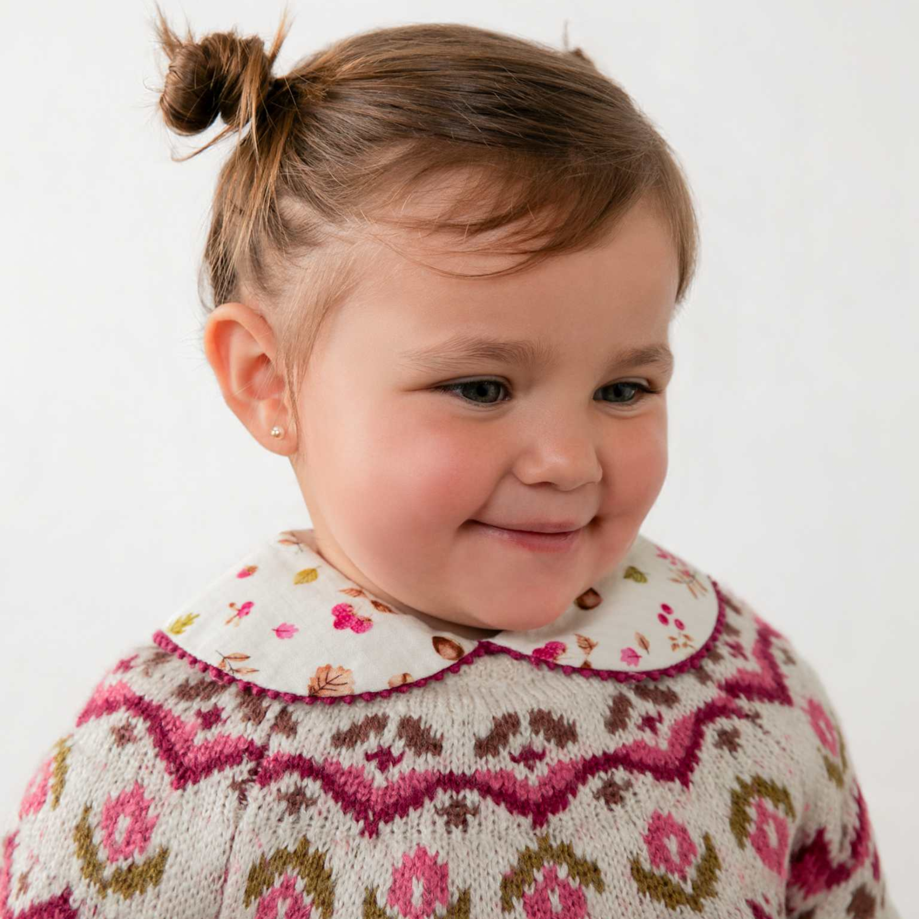 Pink Jacquard Knit Sweater