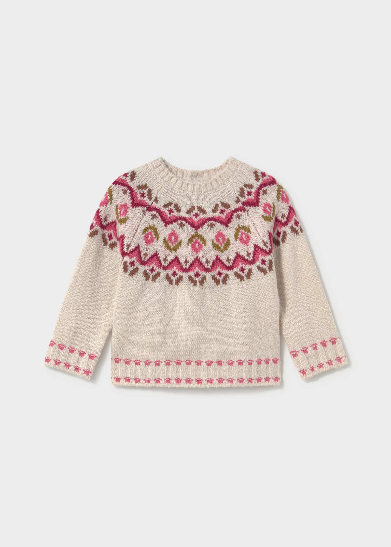 Pink Jacquard Knit Sweater