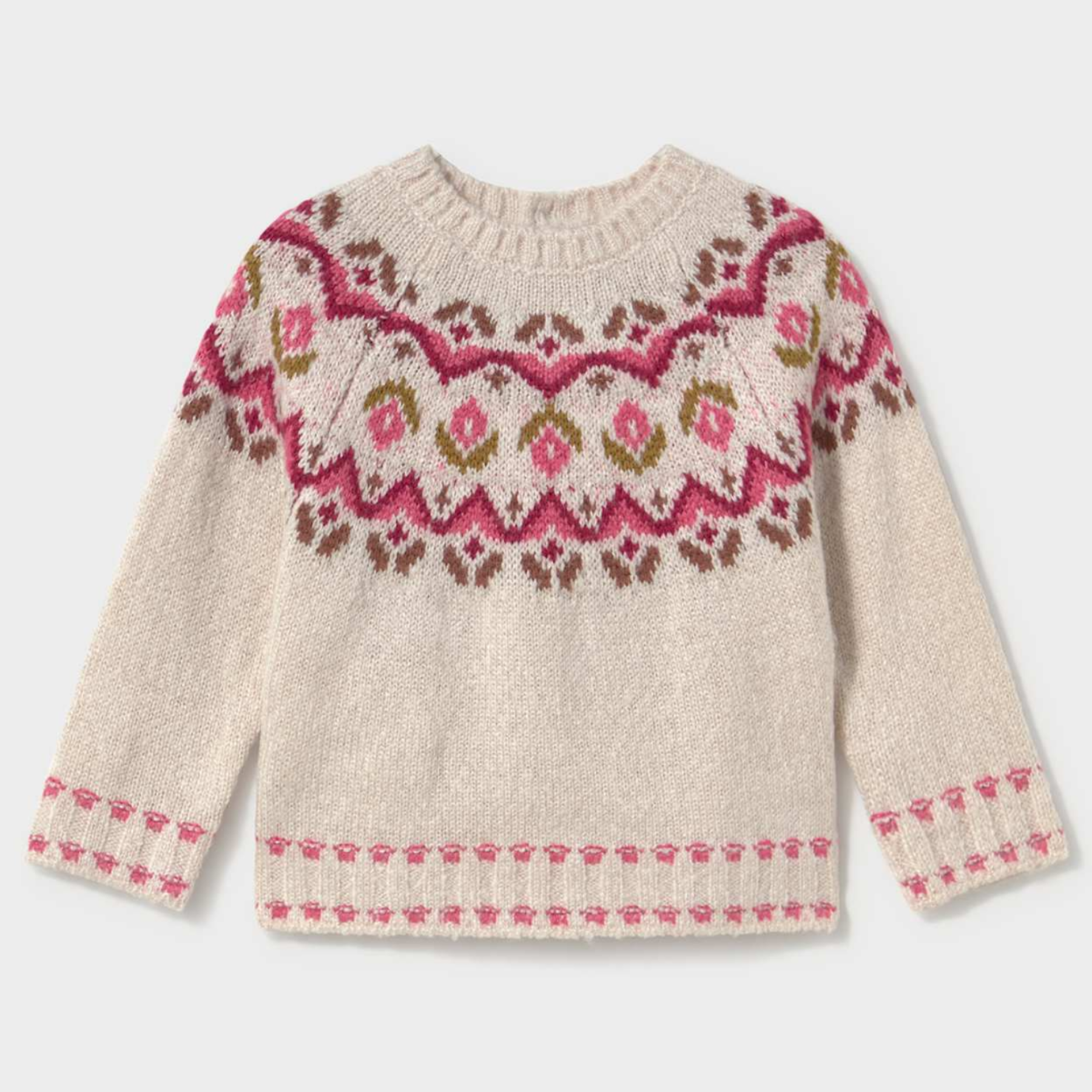 Pink Jacquard Knit Sweater