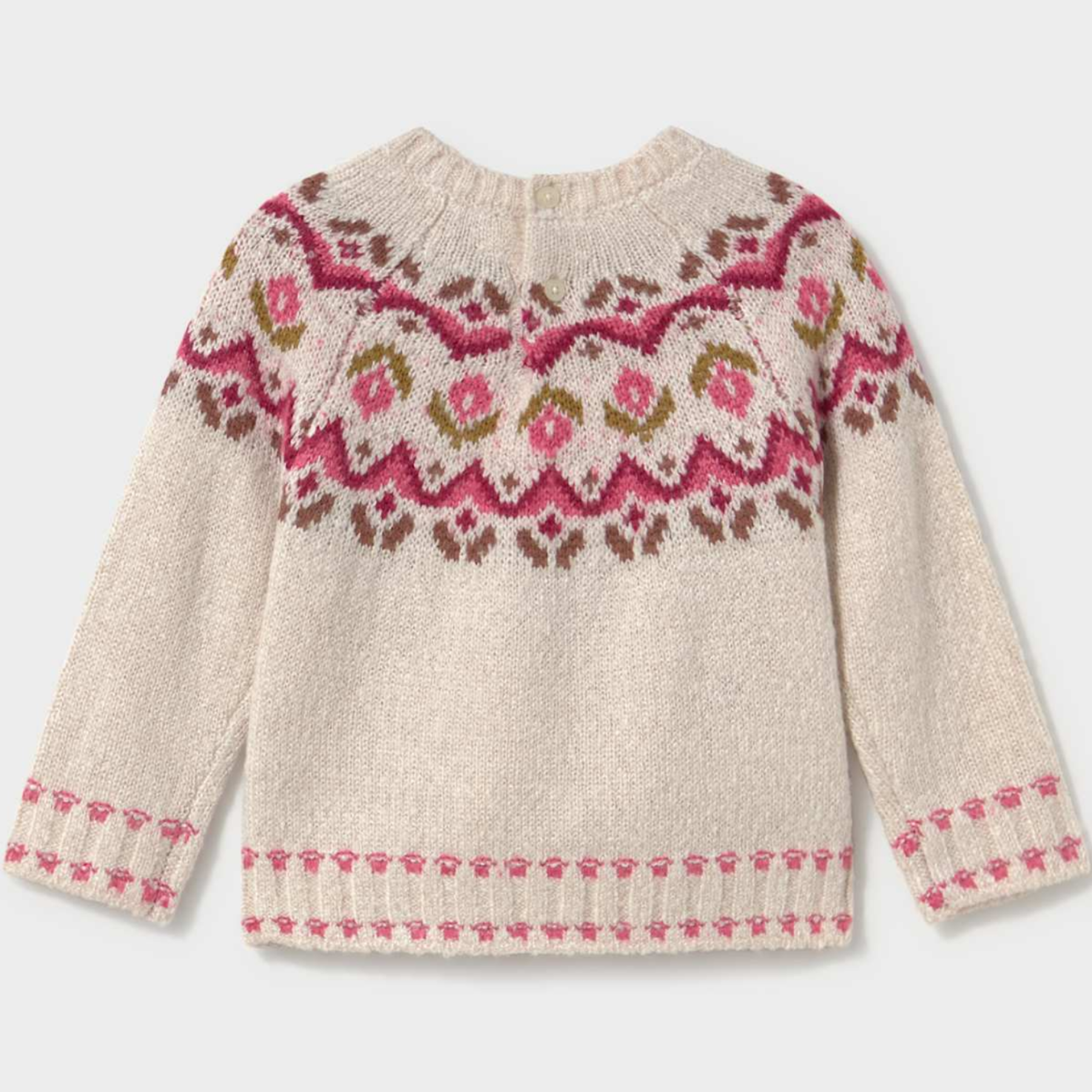 Pink Jacquard Knit Sweater