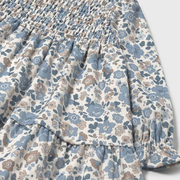 Printed Blue Bell Dress