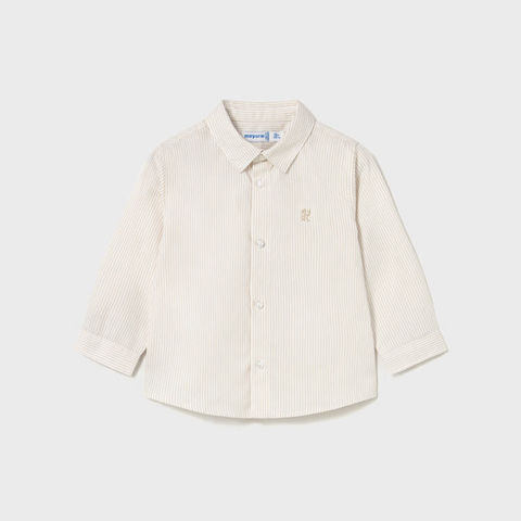 Latte Pin Stripe Button Up Shirt
