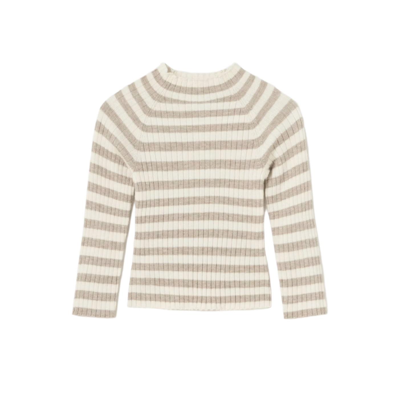 Bark Stripe Mock Neck Top