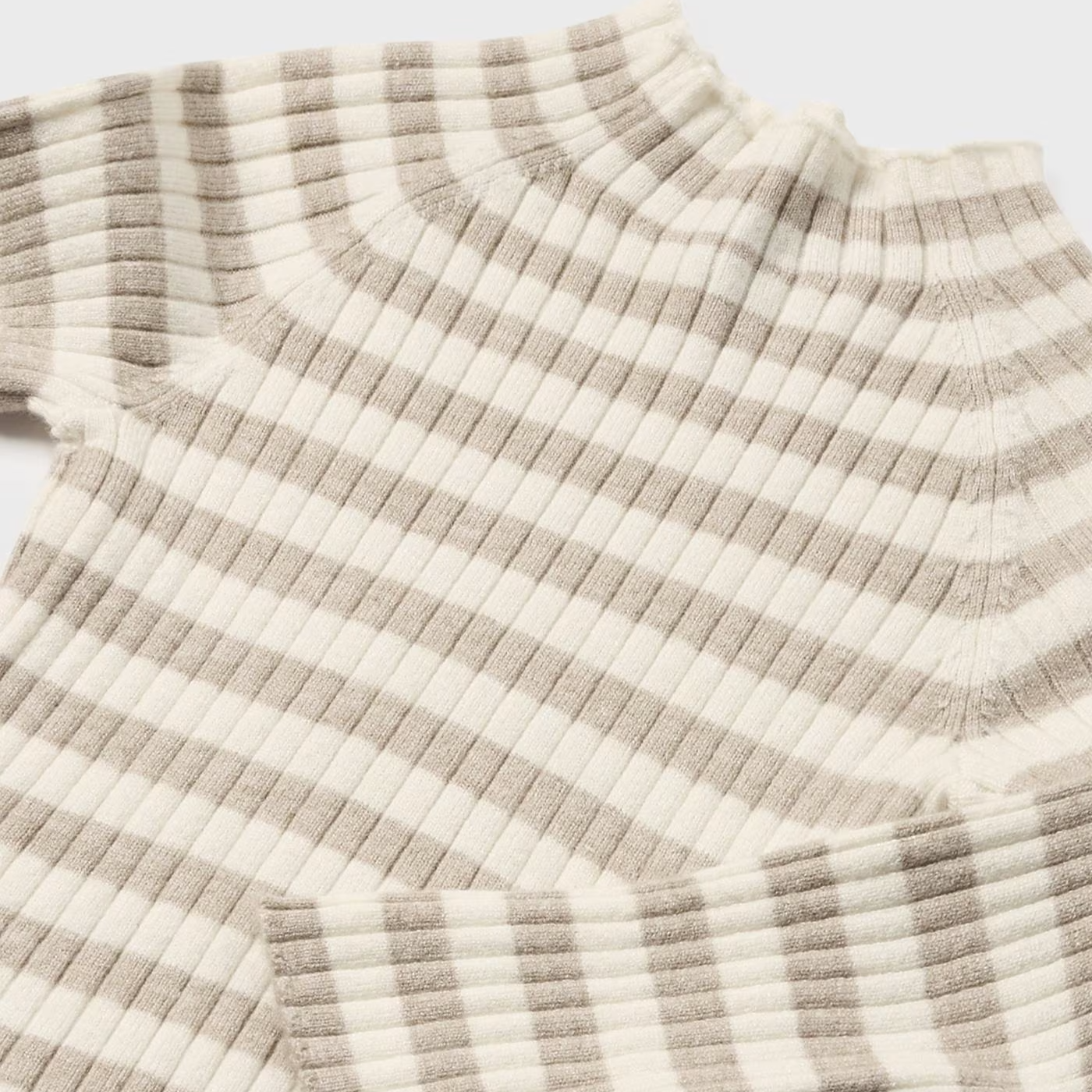 Bark Stripe Mock Neck Top