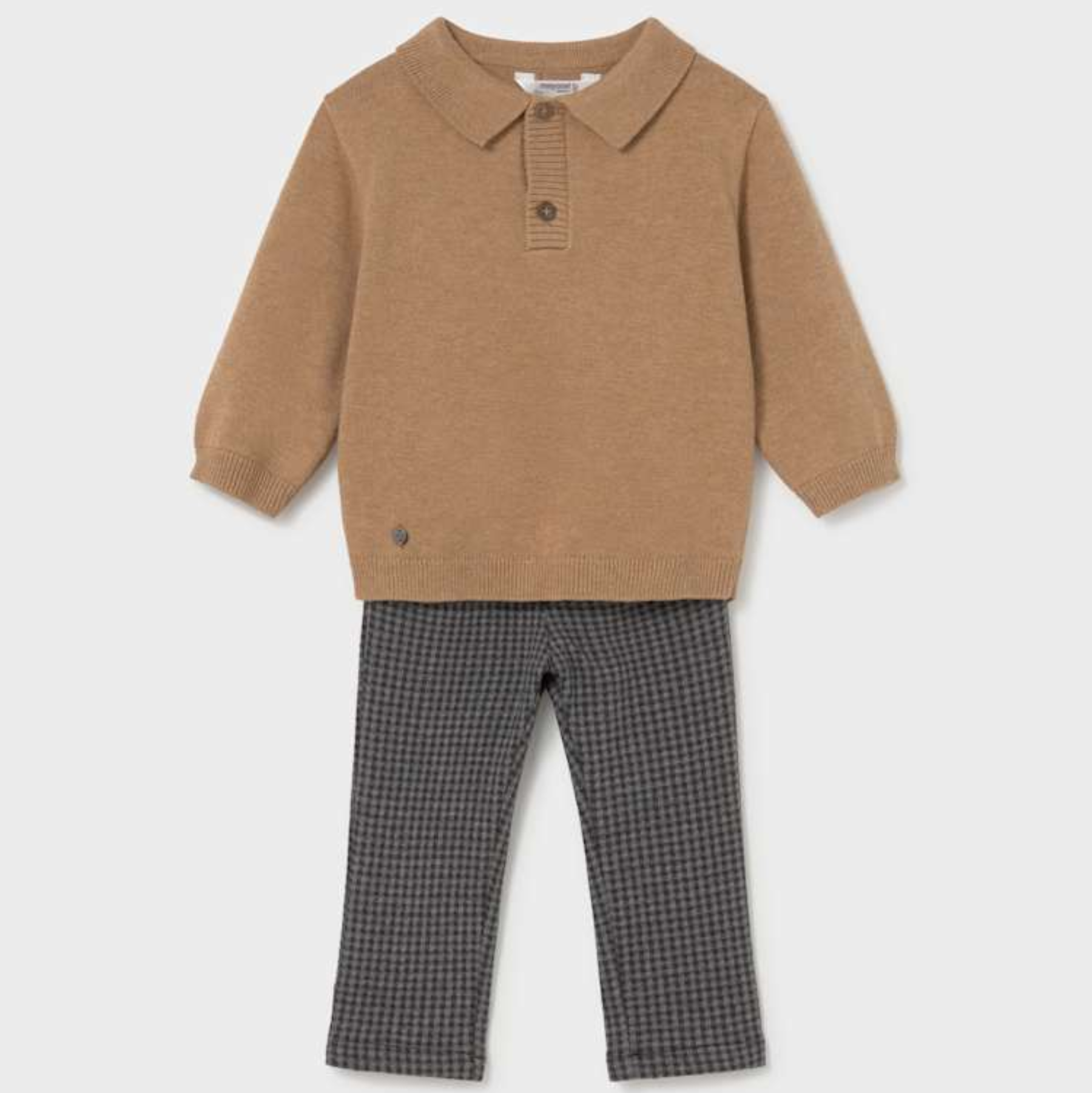 Cookie Brown Sweater with Hounds Tooth Pants