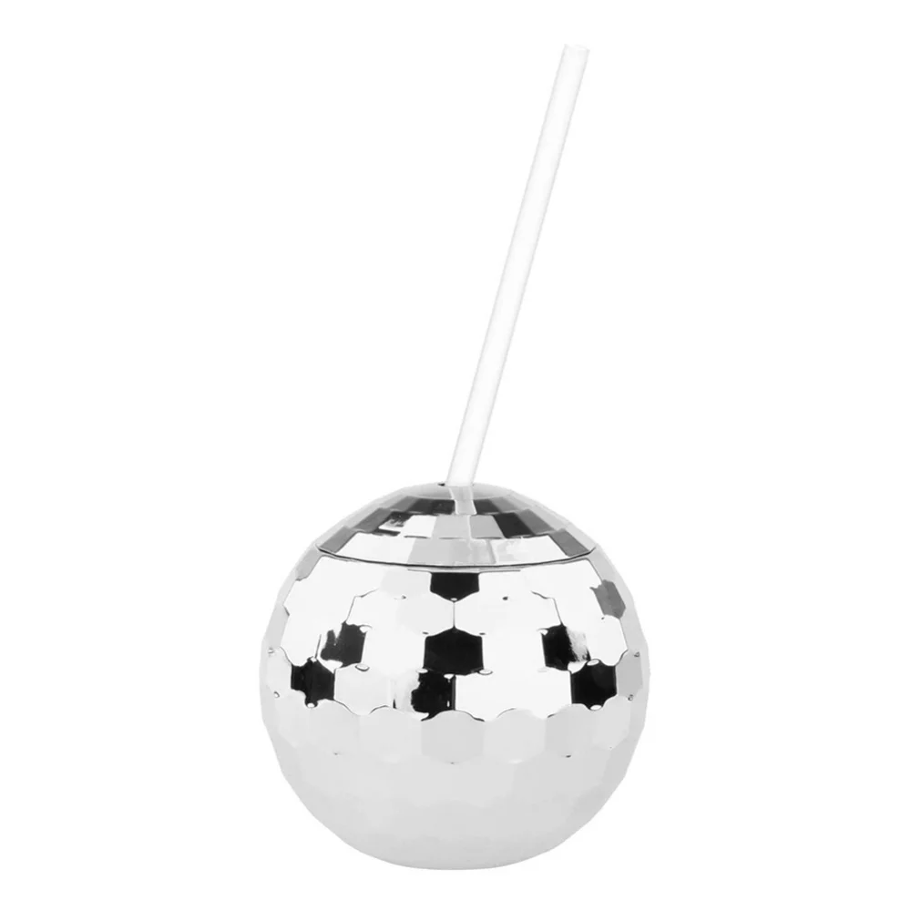 Disco Ball Cup with Clear Straw (2 Colors Available)