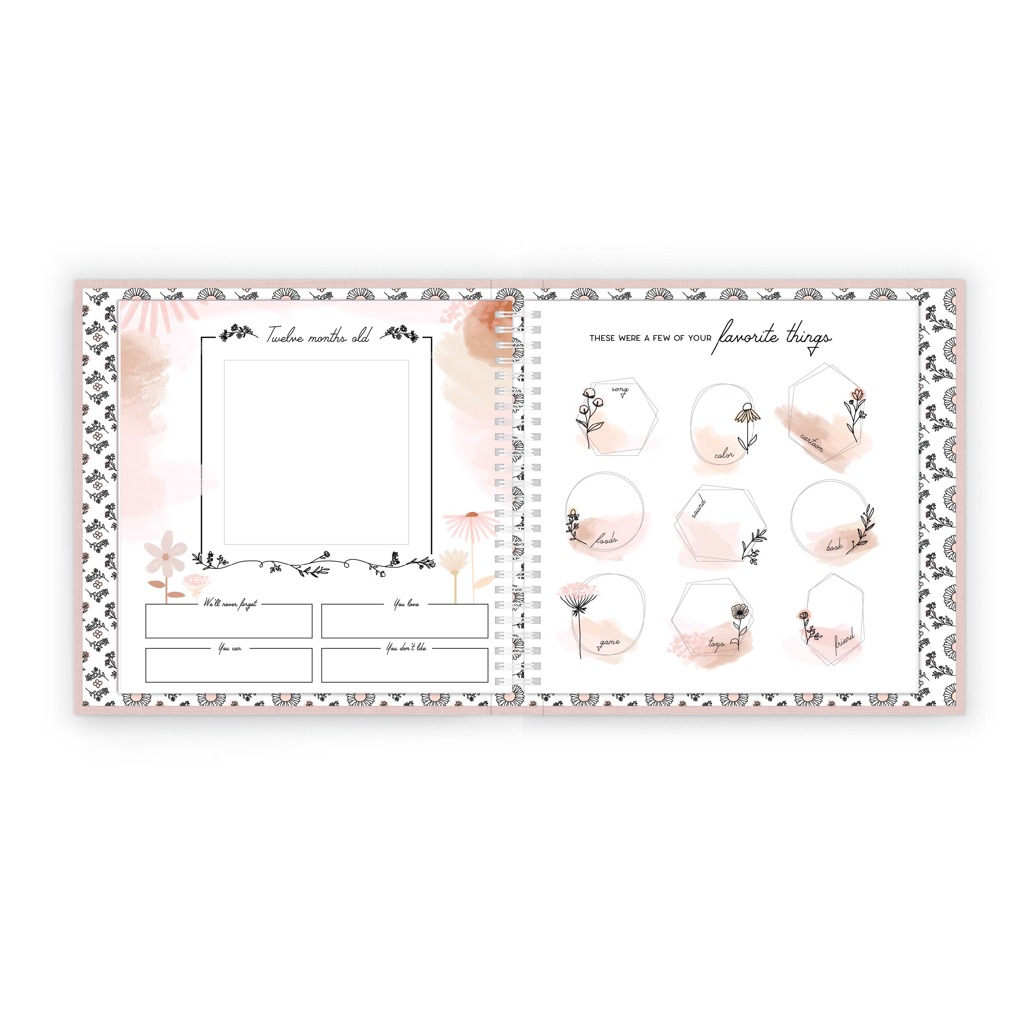 Baby Memory Book - Wildflower Meadow First Year Keepsake | Lucy Darling