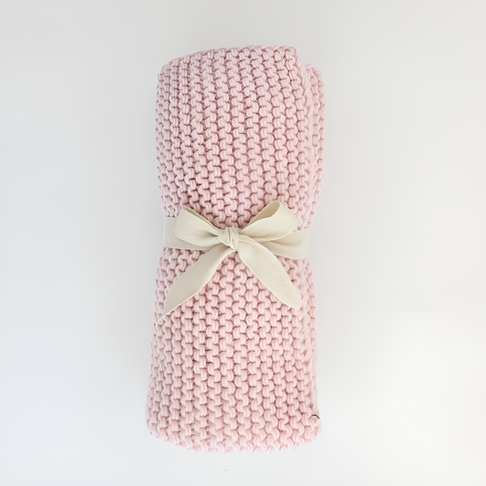 Blush Garter Stitch Blanket