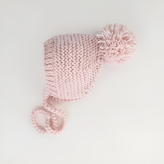 Blush Garter Stitch Bonnet