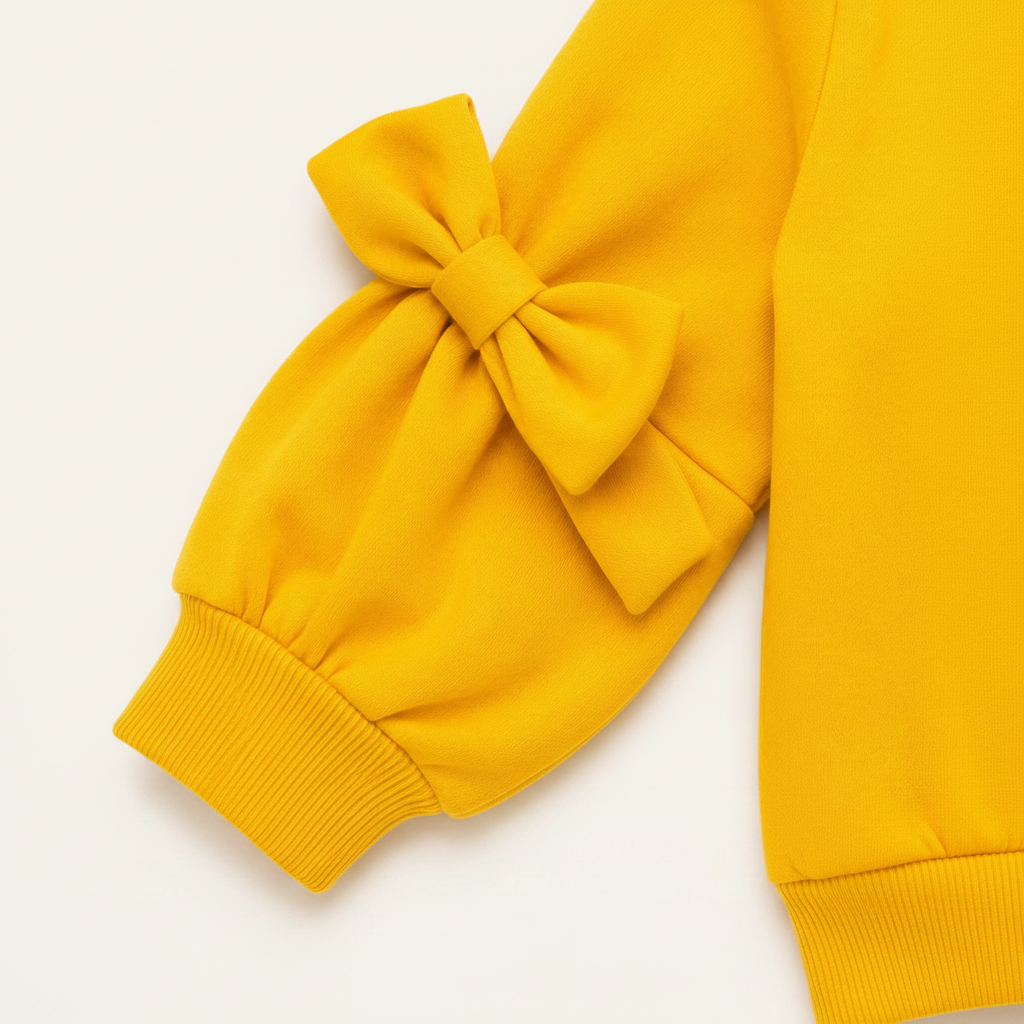 Bow Sleeve Detail - White Background