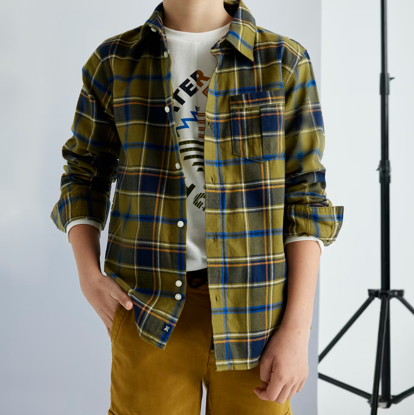 Khaki Olive Plaid Shirt