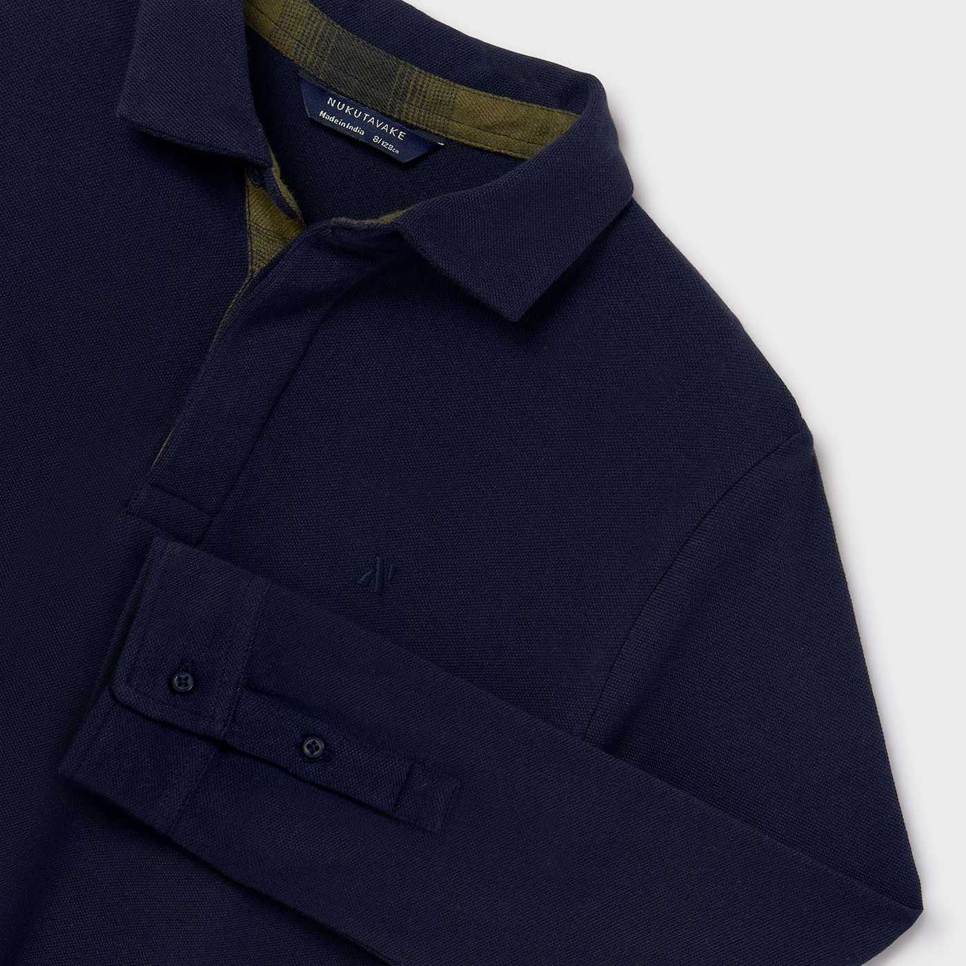 Navy LS Polo Top