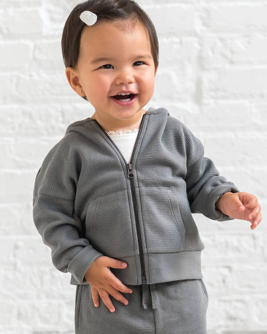 Agave Meyer Waffle Knit Zipper Hoodie