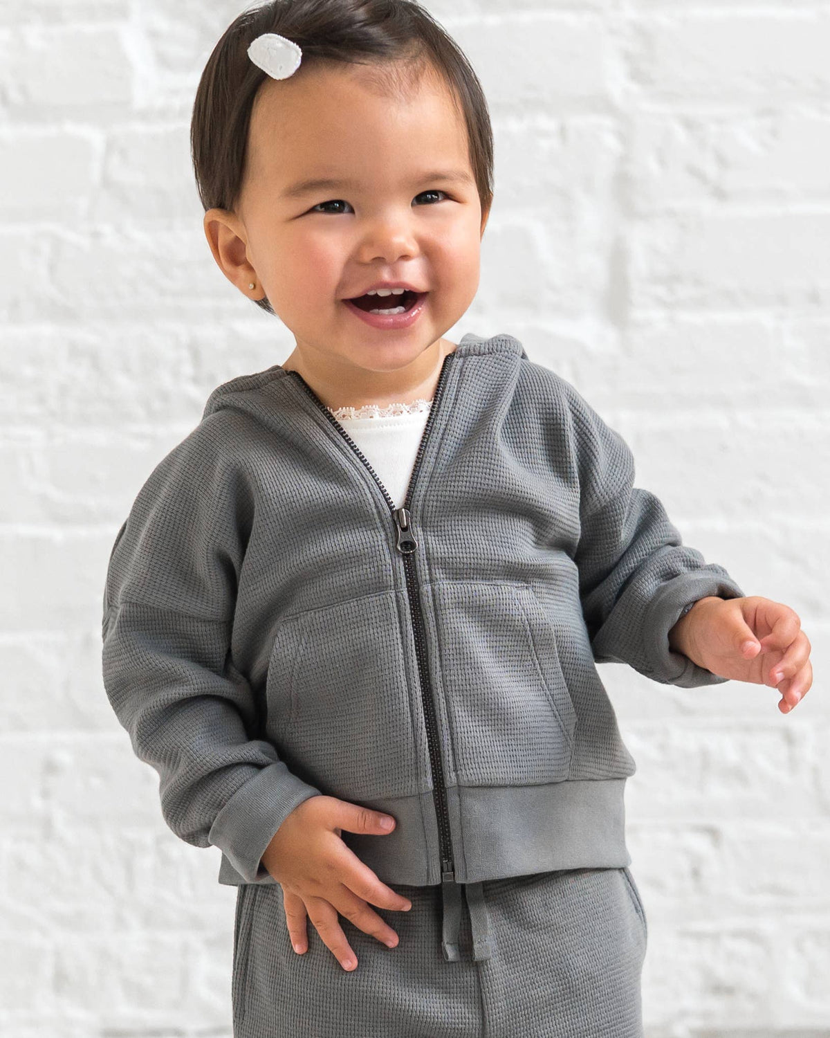 Agave Meyer Waffle Knit Zipper Hoodie