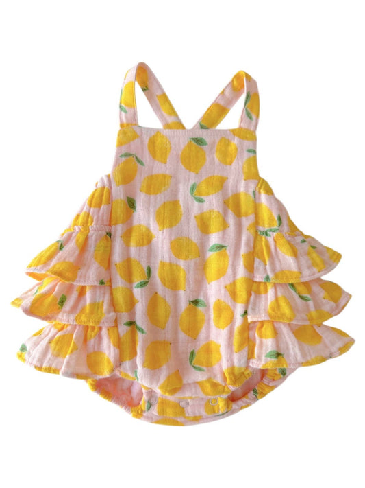 Lemon Sorbet Muslin Ruffle Sunsuit