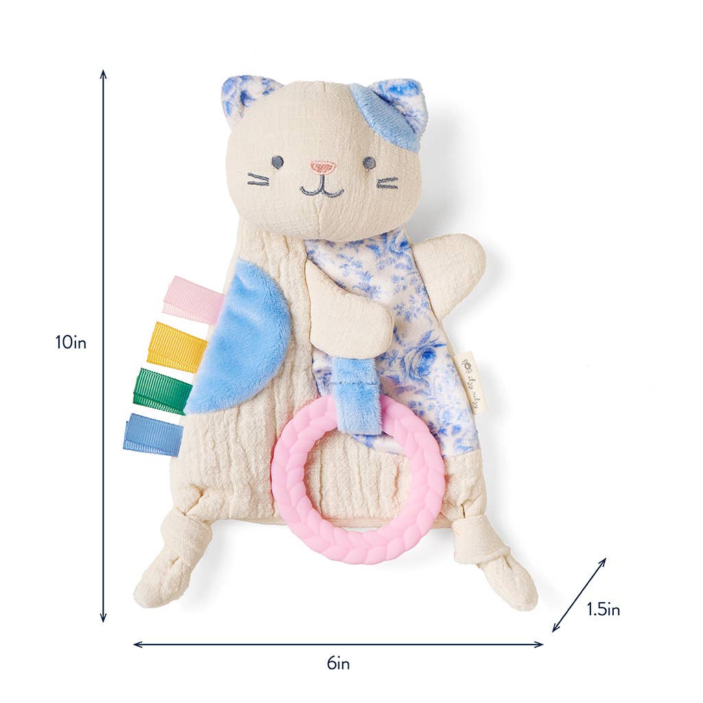 Crinkle Kitty Sensory Toy with Teether