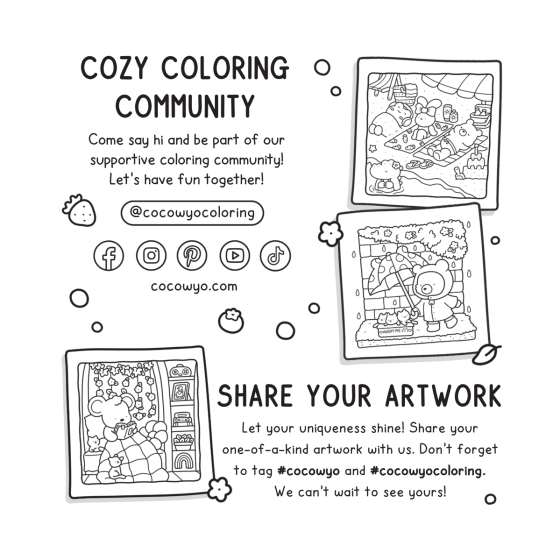 Cozy Friends Coloring Book - Quiet Time Activity for Kids & Parents
