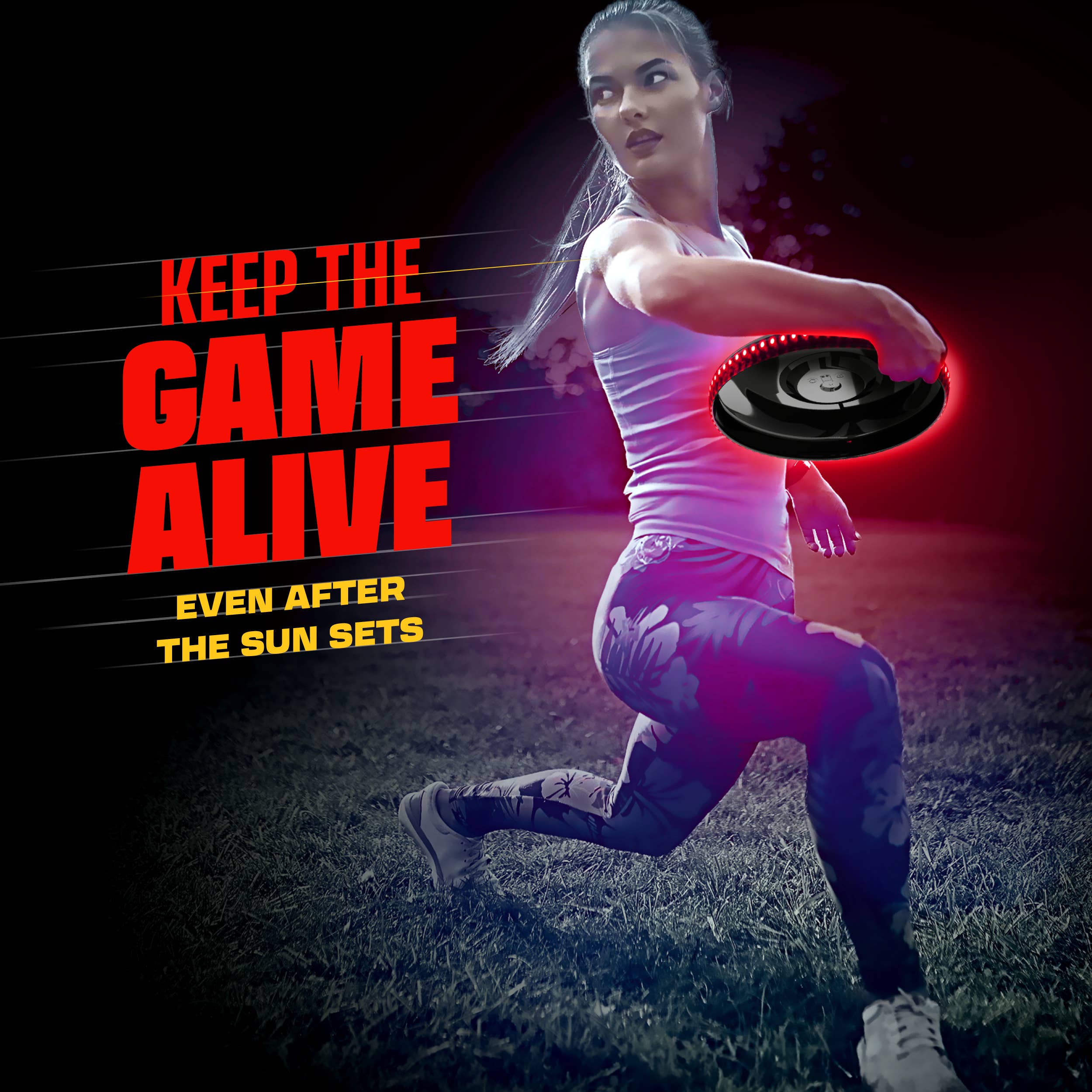 Rechargeable Light-up Flying Disc, Motion Activated Frisbee