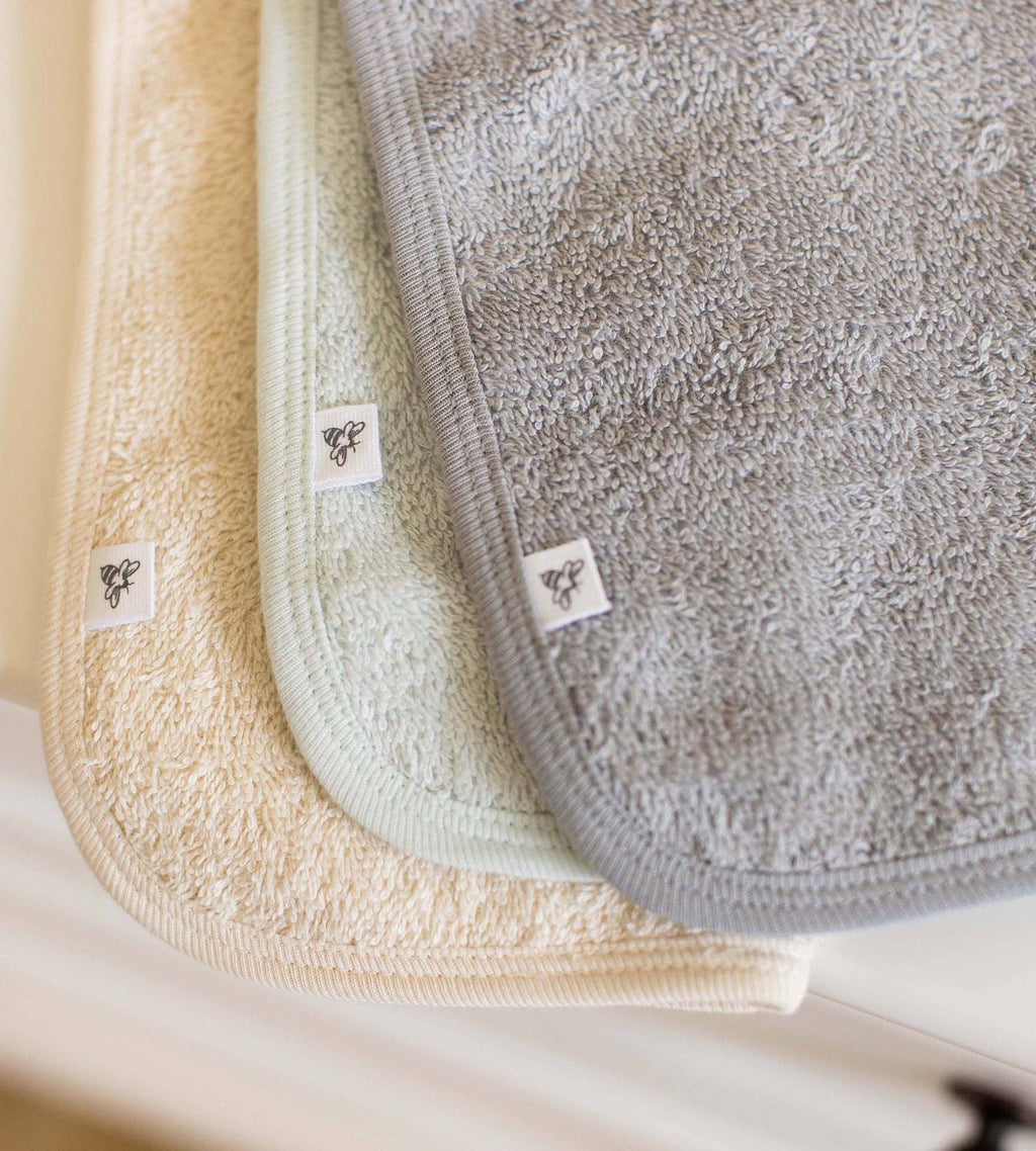 Organic Cotton Woven Terry Solid Washcloths 3 Pack