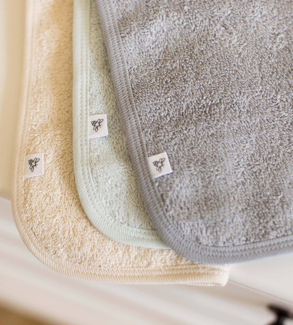 Organic Cotton Woven Terry Solid Washcloths 3 Pack