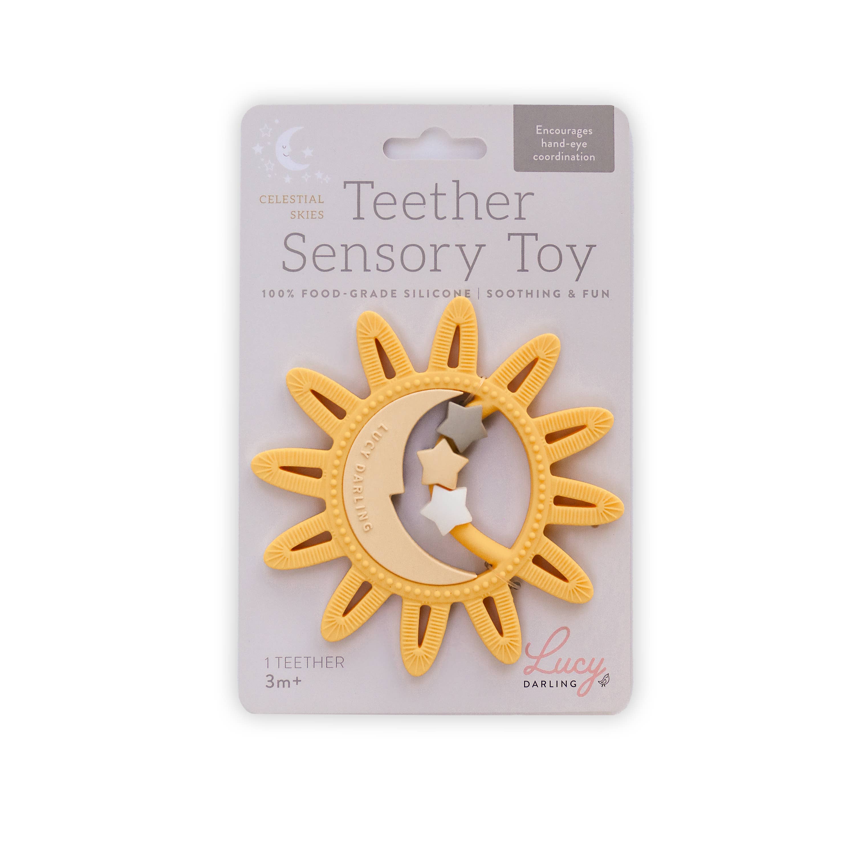Baby Teether Toy - Moon & Stars Silicone Teether | Lucy Darling