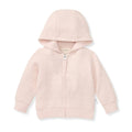 Quilted Zip-Up Hoodie in Blush