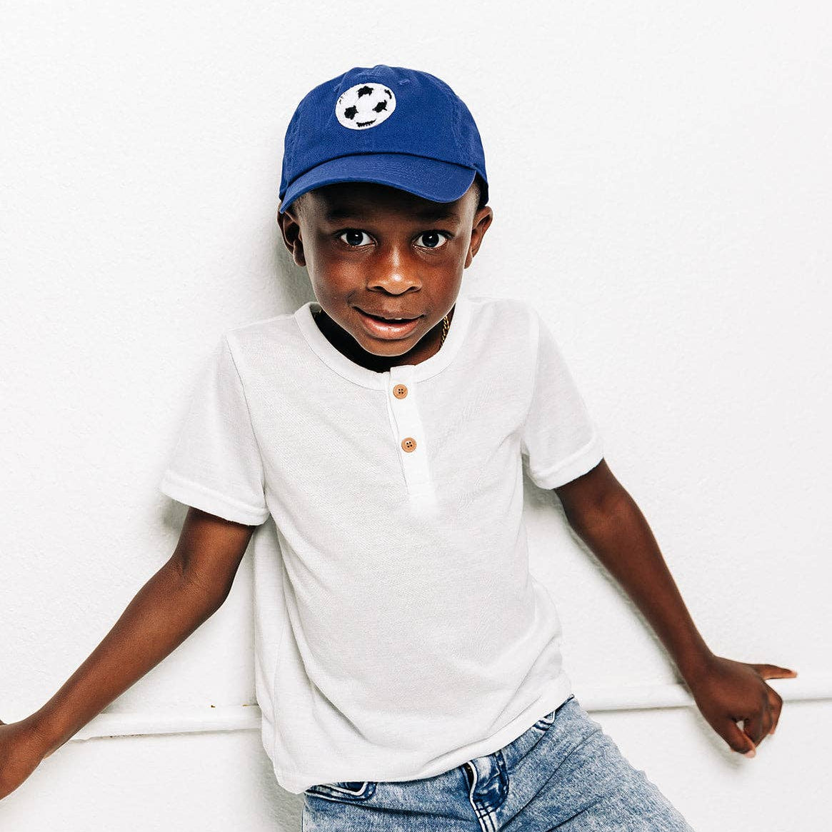 Soccer Baseball Hat for Kids - Cotton Cap with Soccer Ball Patch | Rey to Z