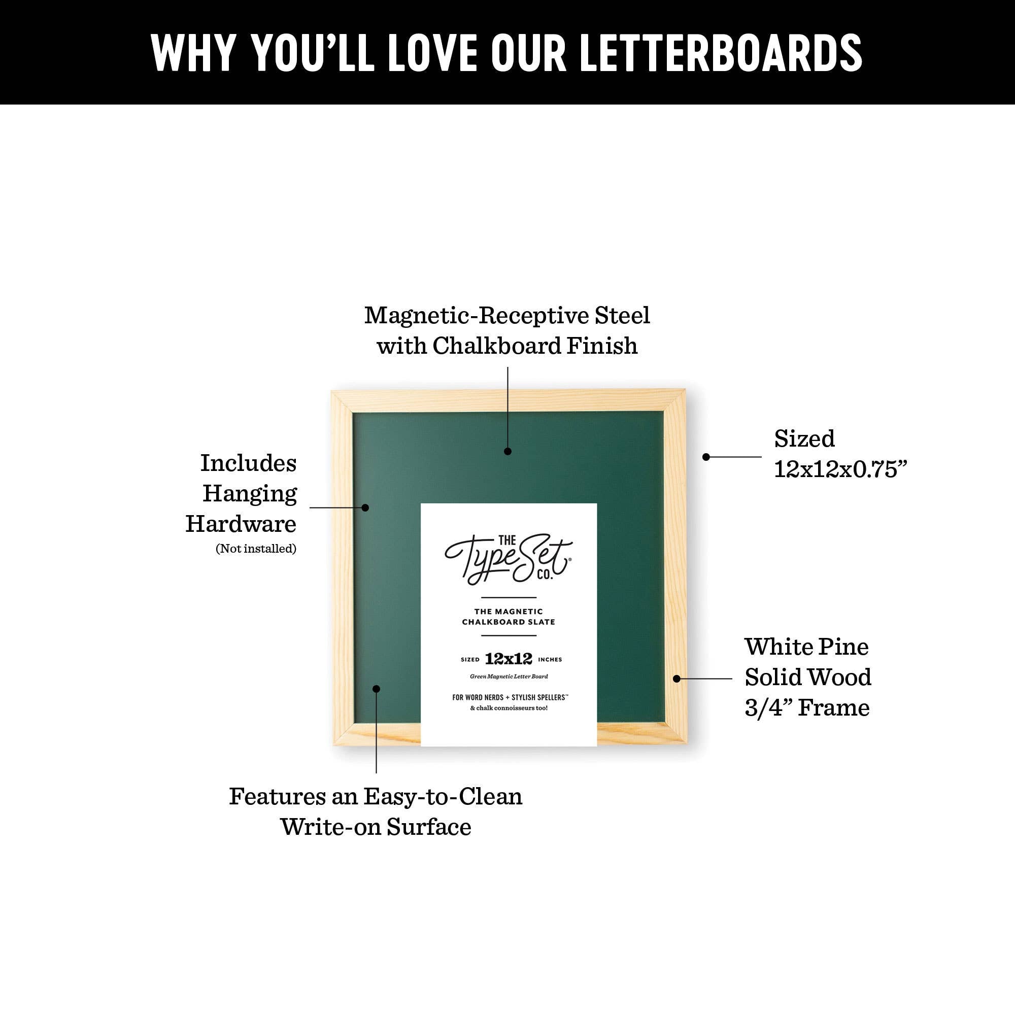 12x12 Green Magnetic Chalkboard