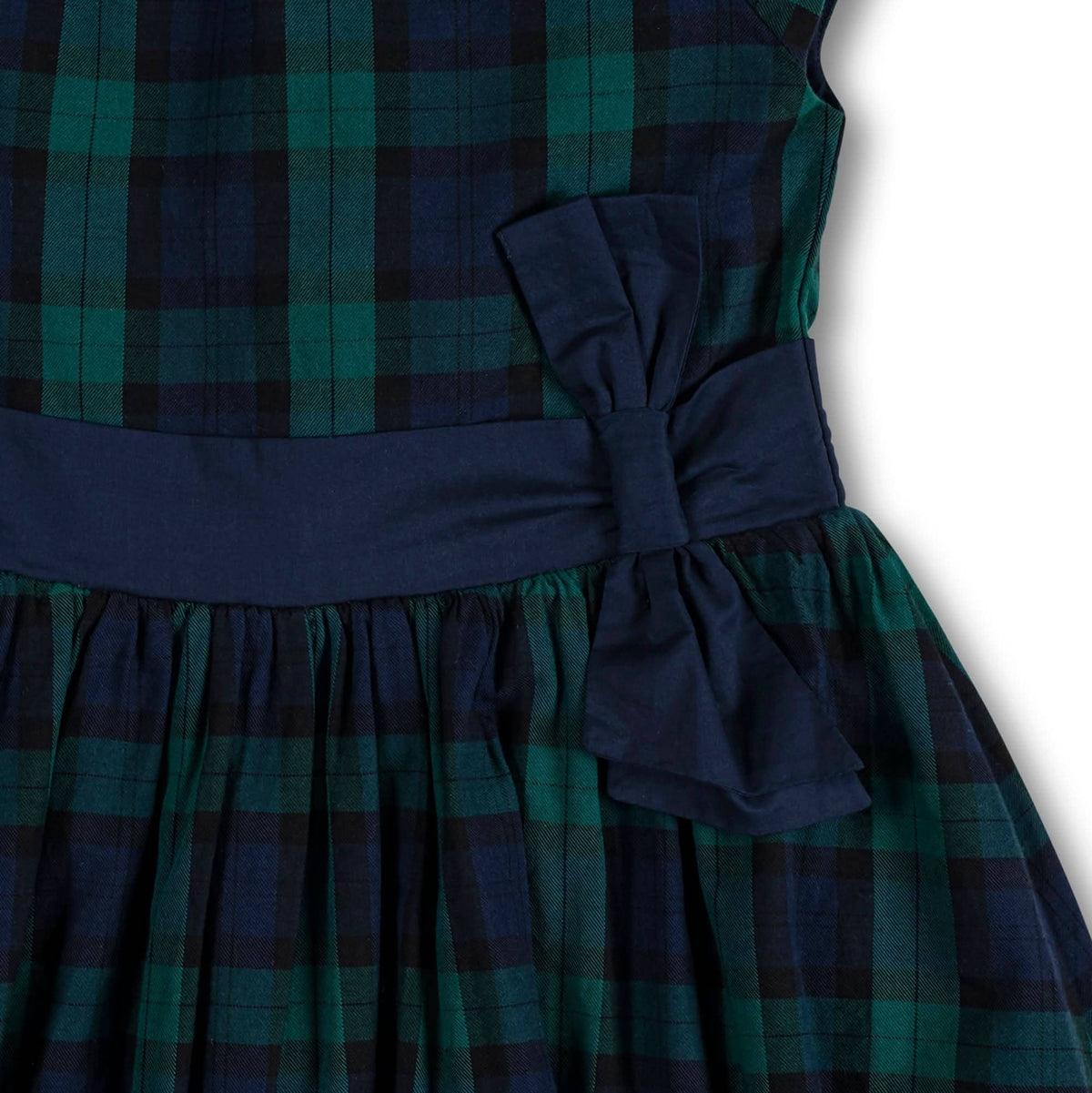 Cap Sleeve Organic Party Dress with Bow Sash