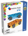 Magna-Tiles Cars 2-Piece Expansion Set: Blue & Orange