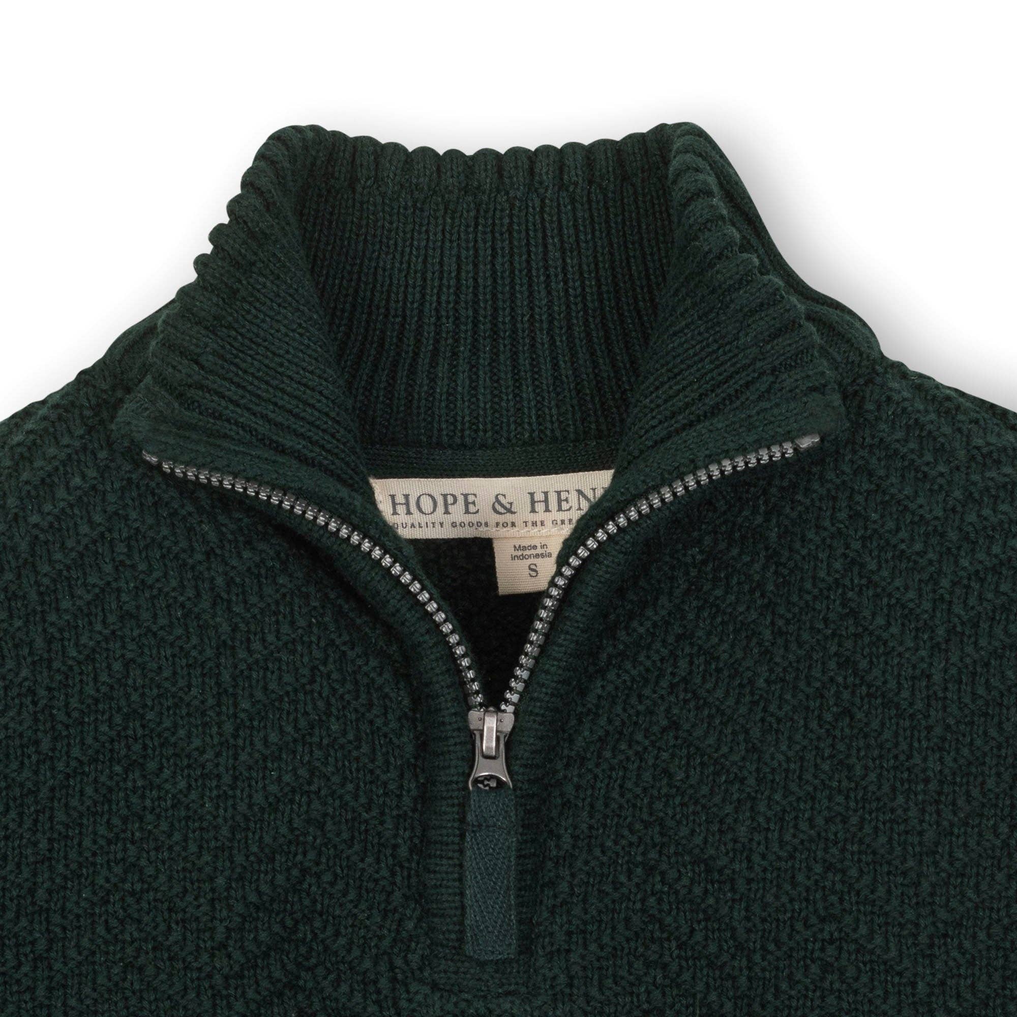 Organic Half Zip Cable Sweater